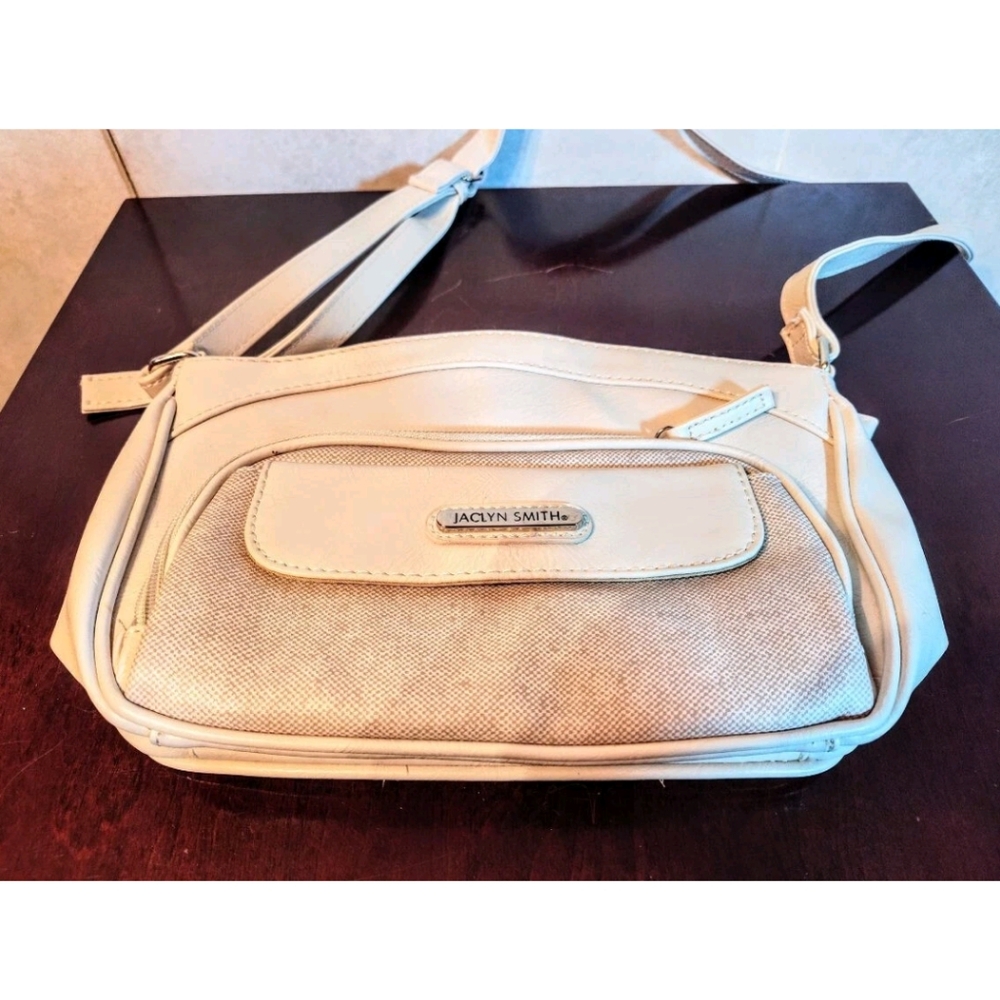 Jaclyn Smith Cream Crossbody Bag with Adjustable Strap